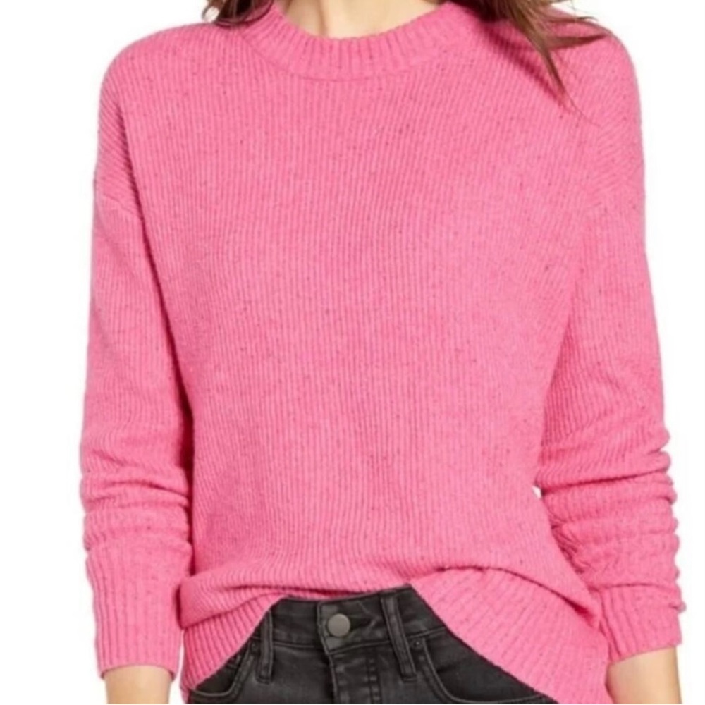 Something Navy Pink Flecked Sweater
Cotton / Wool Blend